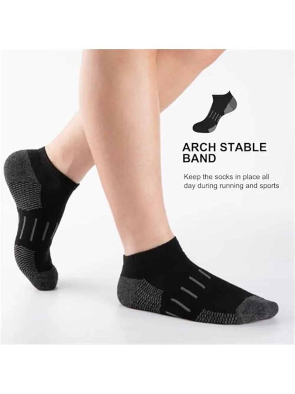 Mens Ankle Socks Athletic Cushioned Running Moisture Wicking Sports Low Cut